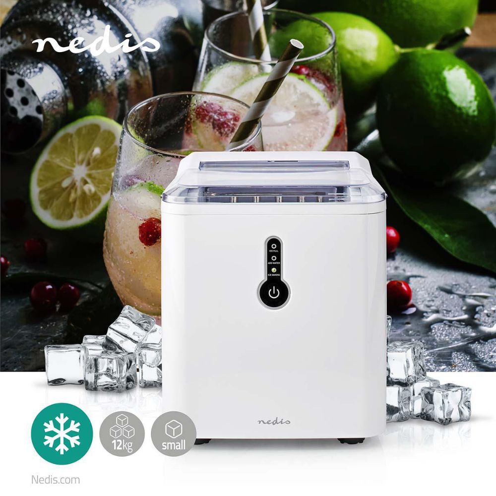 Machine à Glaçons Nedis 1.5L | Production en 8 min - Jusqu'à 12kg/jour