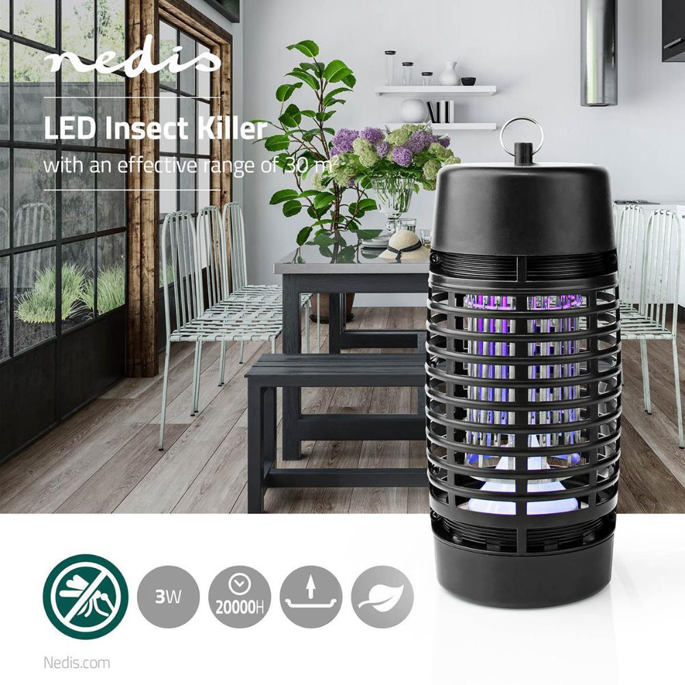 Nedis Lumière Piège à Mouches LED 3W | Portée 30 m²