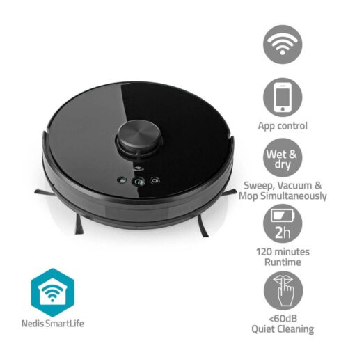 Nedis SmartLife Aspirateur Robot 3-en-1 Balaye, Aspire et Lave - Navigation LiDAR - WiFi Nedis SmartLife Aspirateur Robot 3-en-1 | Balaye, Aspire et Lave - Navigation LiDAR - WiFi