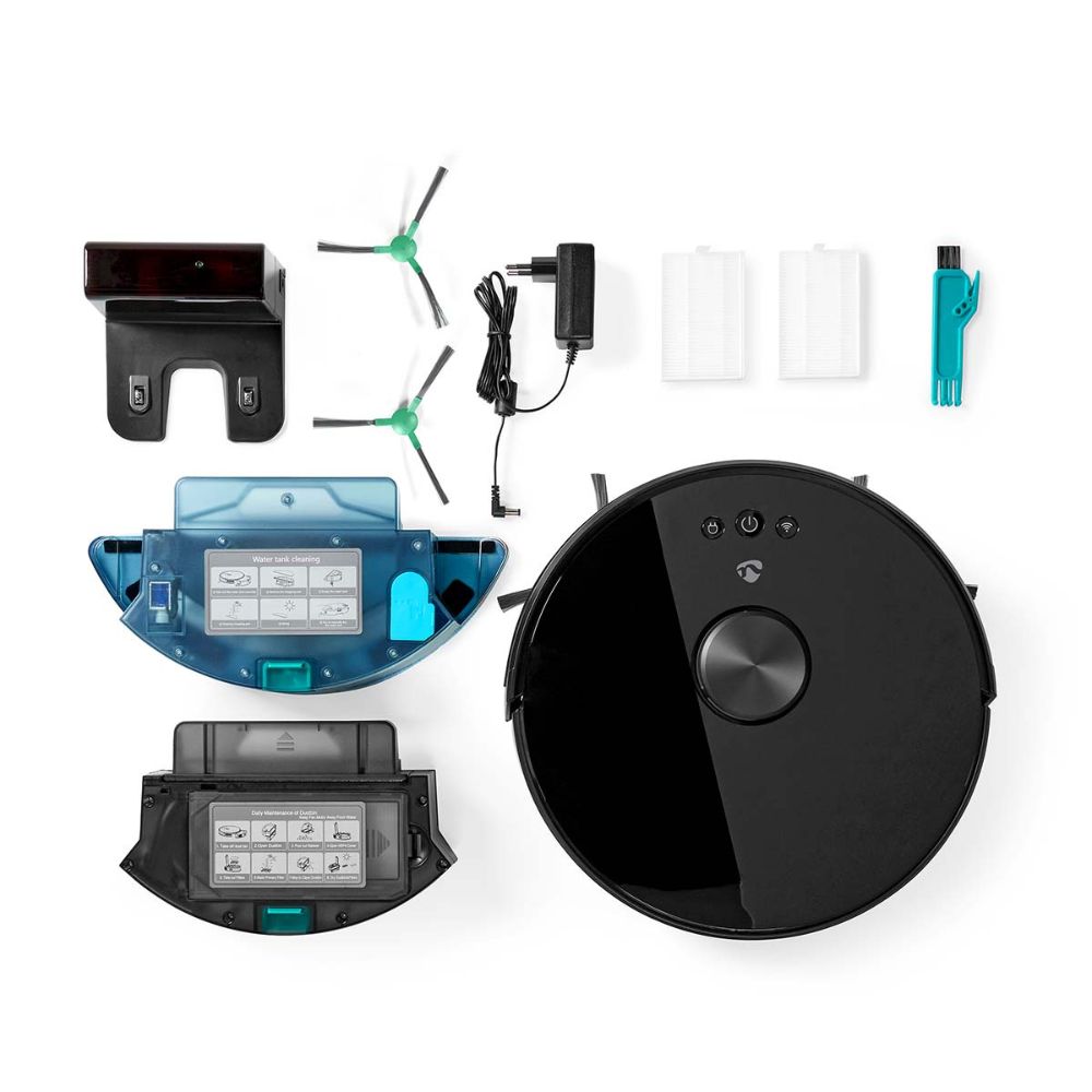 Nedis SmartLife Aspirateur Robot 3-en-1 | Balaye, Aspire et Lave - Navigation LiDAR - WiFi