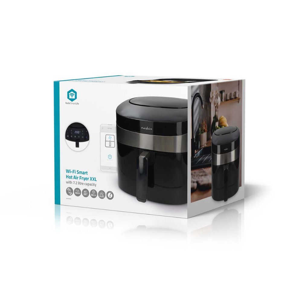 Nedis SmartLife XXL Air Fryer | 7,2 L | 1800W | Wi-Fi & App | 8 Programmes Prédéfinis