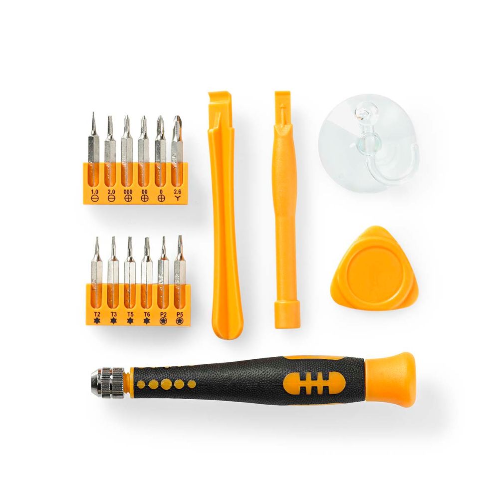 Nedis Trousse à Outils pour PC, Smartphone et Tablette | 17-en-1 - ABS & Métal