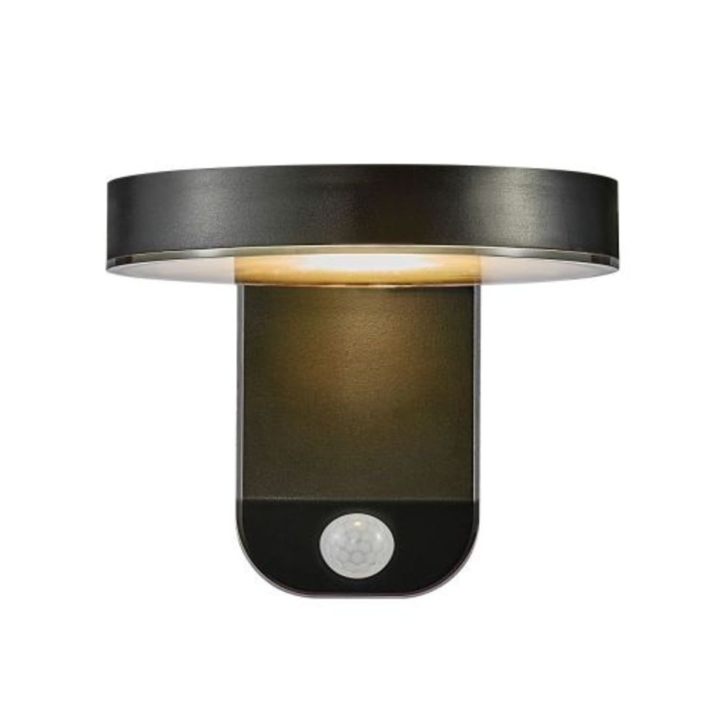 Nordlux Applique Murale Solaire Rica Rond Noir avec Détecteur