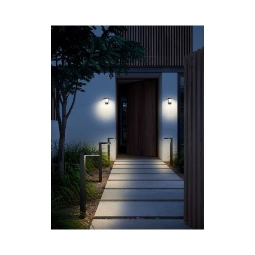 Nordlux Applique Murale Solaire Rica Rond Noir avec Détecteur