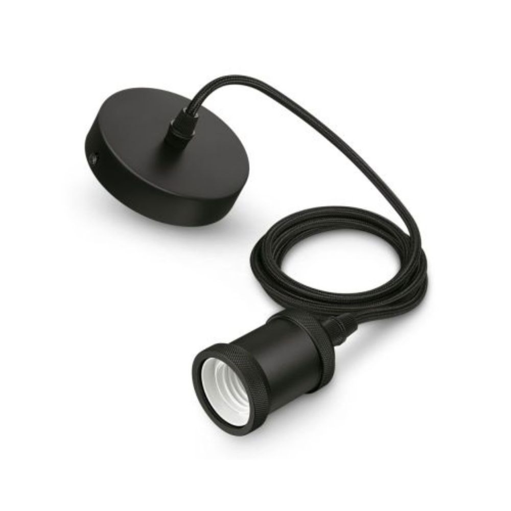 Suspension Philips Cord Vintage - Douille E27 Philips Suspension Cord Vintage E27 Noir