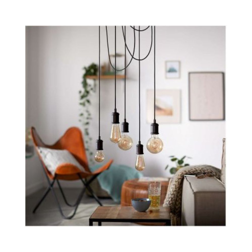 Suspension Philips Cord Vintage - Douille E271 Philips Suspension Cord Vintage E27 Noir