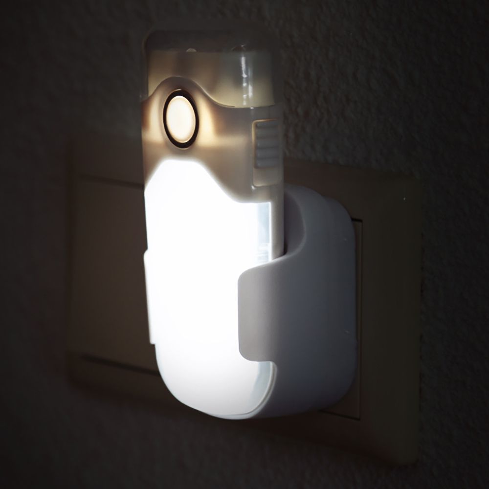 ALECTO Lampe de poche LED rechargeable et veilleuse automatique - Induction - Éclairage d'urgence - Blanc