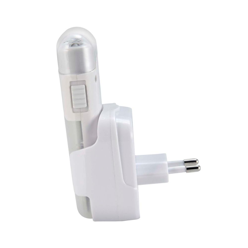 ALECTO Lampe de poche LED rechargeable et veilleuse automatique - Induction - Éclairage d'urgence - Blanc