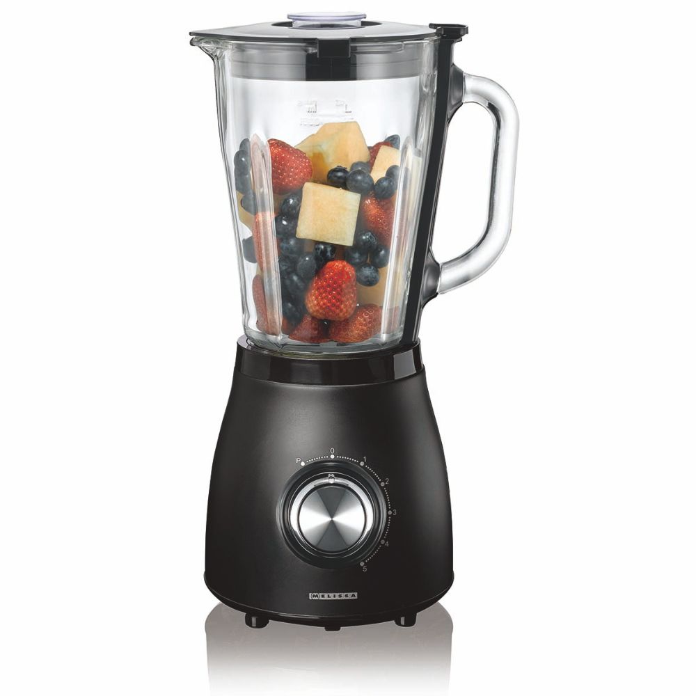 MELISSA Blender mixeur de table - 500 W - Bol en verre 1,5 L - 5 Vitesses + Pulse - Noir mat MELISSA Blender mixeur de table - 500 W - Bol en verre 1,5 L - 5 Vitesses + Pulse - Noir mat