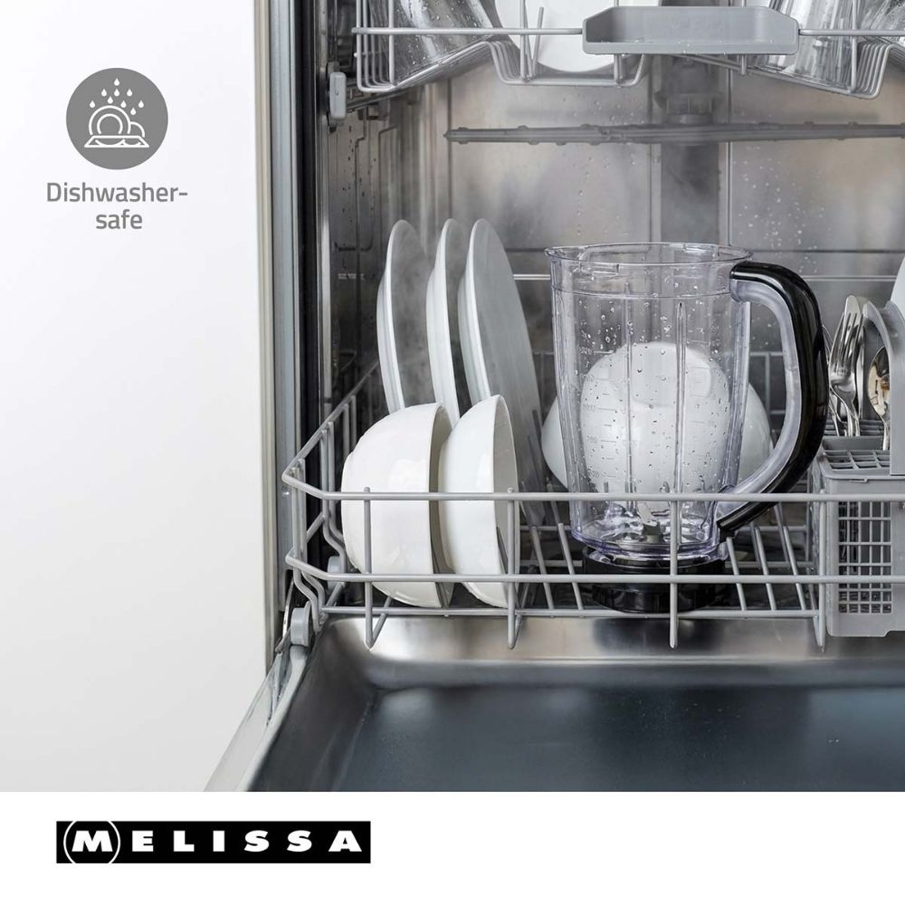 MELISSA Blender mixeur de table - 800 W - 1,5 L - 2 Vitesses + Pulse - 4 Lames en acier inoxydable - Noir8 MELISSA Blender mixeur de table - 800 W - 1,5 L - 2 Vitesses + Pulse - 4 Lames en acier inoxydable - Noir