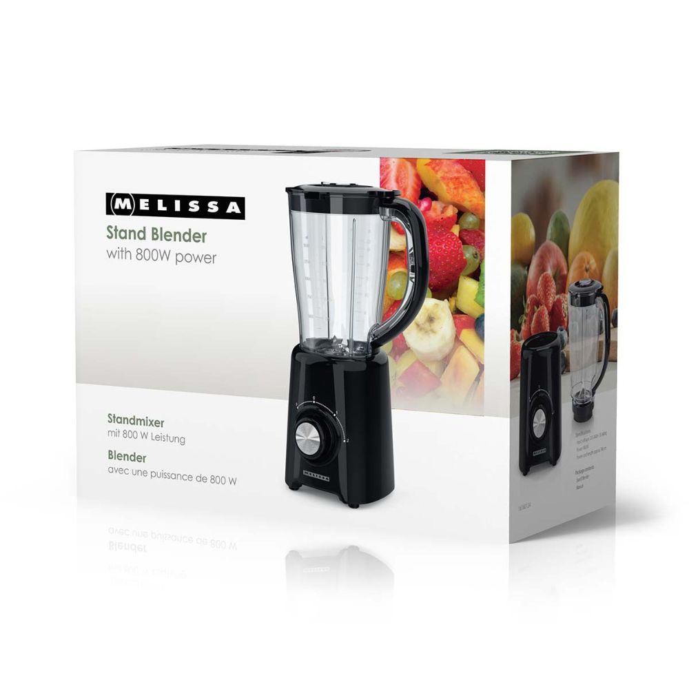 MELISSA Blender mixeur de table - 800 W - 1,5 L - 2 Vitesses + Pulse - 4 Lames en acier inoxydable - Noir9 MELISSA Blender mixeur de table - 800 W - 1,5 L - 2 Vitesses + Pulse - 4 Lames en acier inoxydable - Noir
