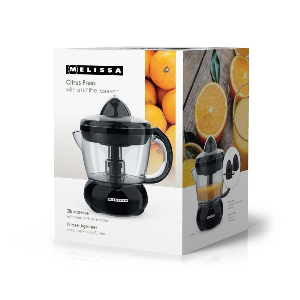 MELISSA Presse-agrumes électrique - 40 W - 0,7 L - Rotation bidirectionnelle - Noir