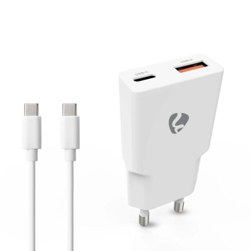 NEDIS Chargeur mural GaN - 20 W - USB-C™ Power Delivery & USB-A Quick Charge™ - Blanc NEDIS Chargeur mural GaN - 20 W - USB-C™ Power Delivery & USB-A Quick Charge™ - Blanc
