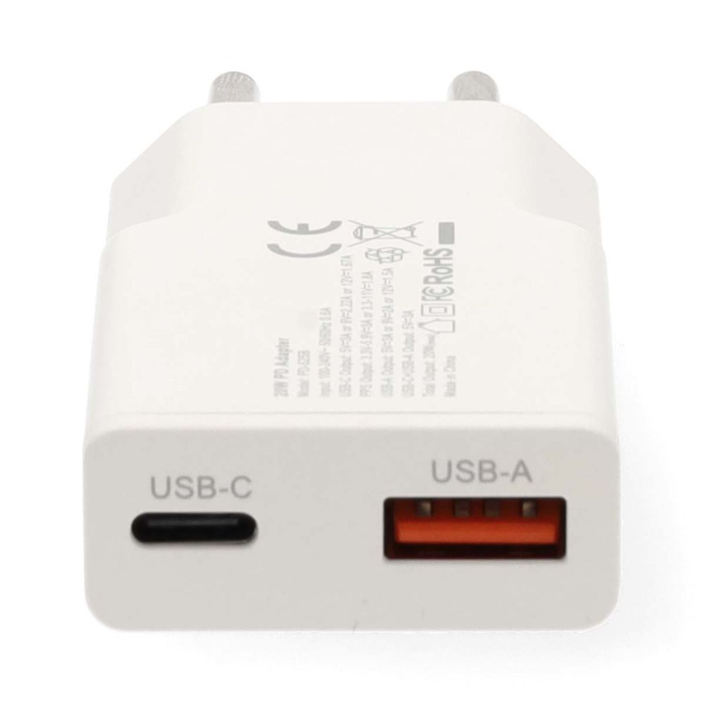 NEDIS Chargeur mural GaN - 20 W - USB-C™ Power Delivery & USB-A Quick Charge™ - Blanc1 NEDIS Chargeur mural GaN - 20 W - USB-C™ Power Delivery & USB-A Quick Charge™ - Blanc