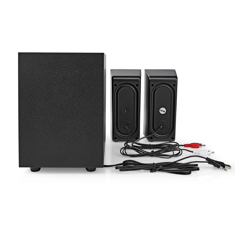 NEDIS Haut-parleur de Jeux 2.1 - 33 W - Caisson de basses & Satellites - Alimenté par USB - Noir