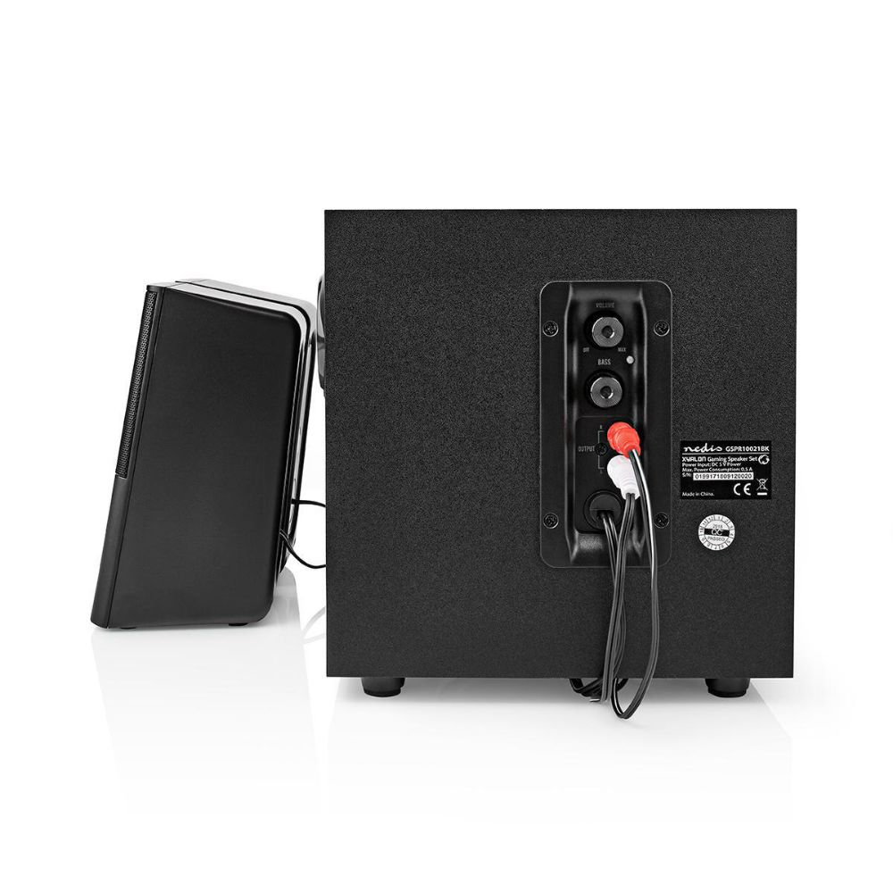 NEDIS Haut-parleur de Jeux 2.1 - 33 W - Caisson de basses & Satellites - Alimenté par USB - Noir