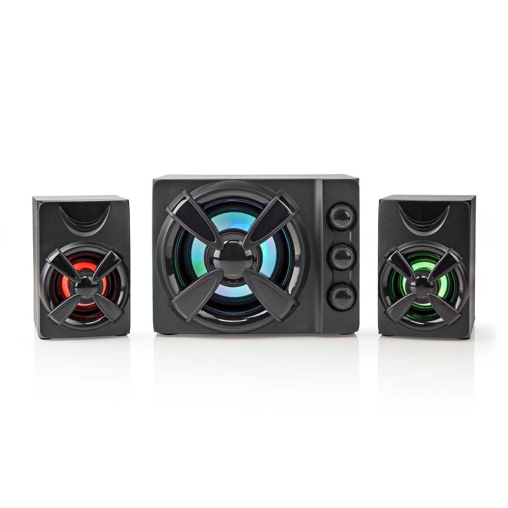 NEDIS Haut-parleur de Jeux 2.1 - 33 W - Éclairage LED Multicolore - Alimenté par USB - Noir
