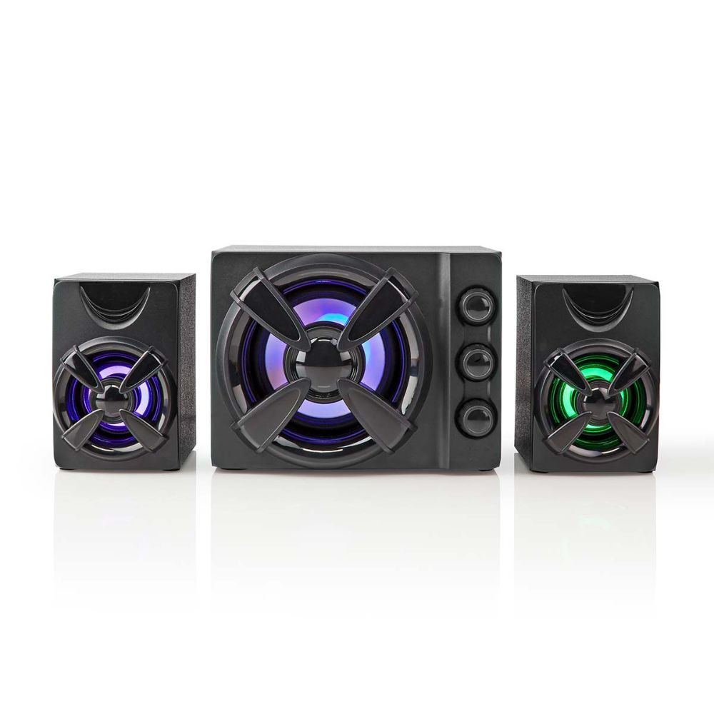 NEDIS Haut-parleur de Jeux 2.1 - 33 W - Éclairage LED Multicolore - Alimenté par USB - Noir