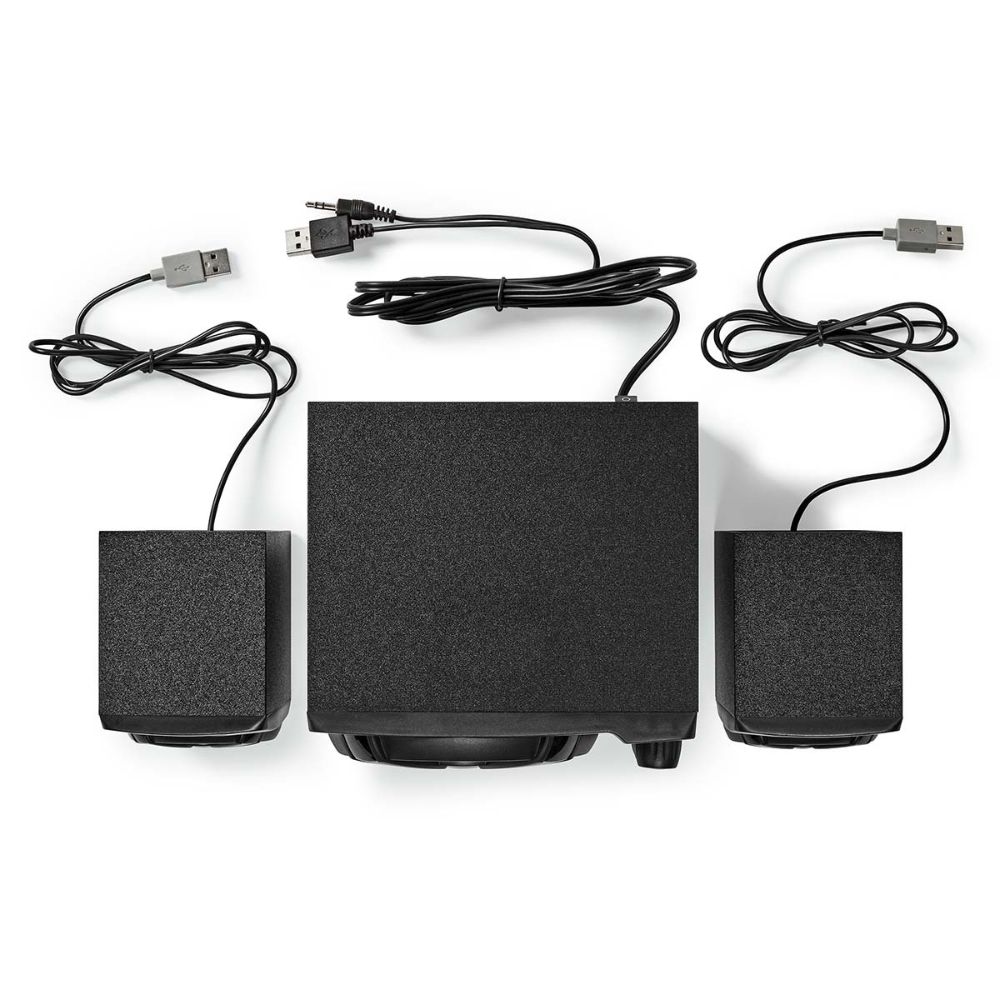NEDIS Haut-parleur de Jeux 2.1 - 33 W - Éclairage LED Multicolore - Alimenté par USB - Noir
