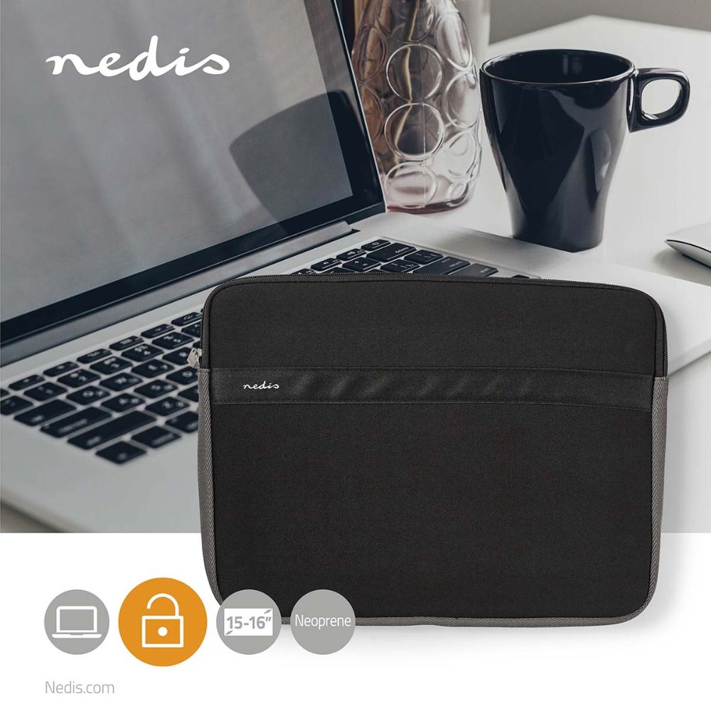 NEDIS Housse pour ordinateur portable - 15" à 16" - Néoprène durable - Protection antichoc - Anthracite / Noir