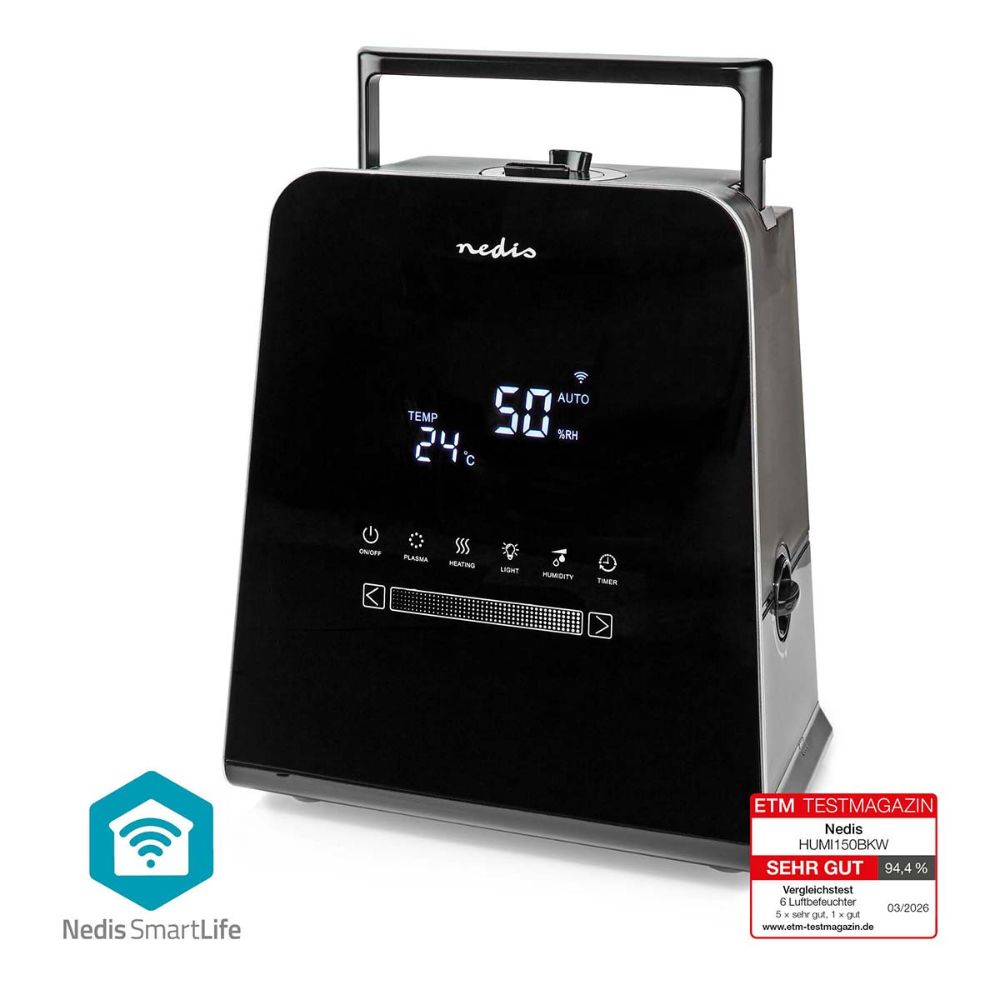 NEDIS Humidificateur SmartLife Ultrasonique Wi-Fi - 110 W / 5,5 L - Brume Fraîche et Chaude - Noir