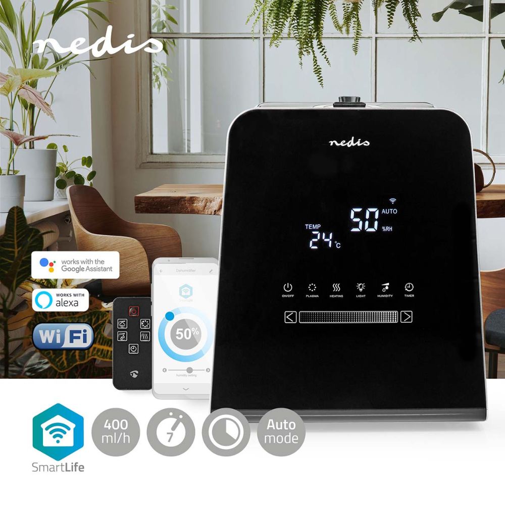 NEDIS Humidificateur SmartLife Ultrasonique Wi-Fi - 110 W / 5,5 L - Brume Fraîche et Chaude - Noir
