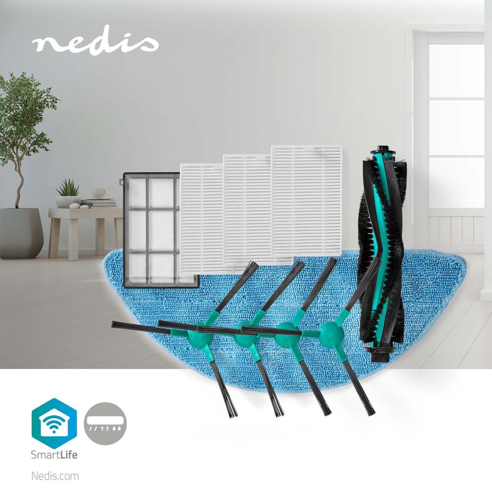 NEDIS Kit d'accessoires et pièces de rechange pour aspirateur robot WIFIVCL001CBK