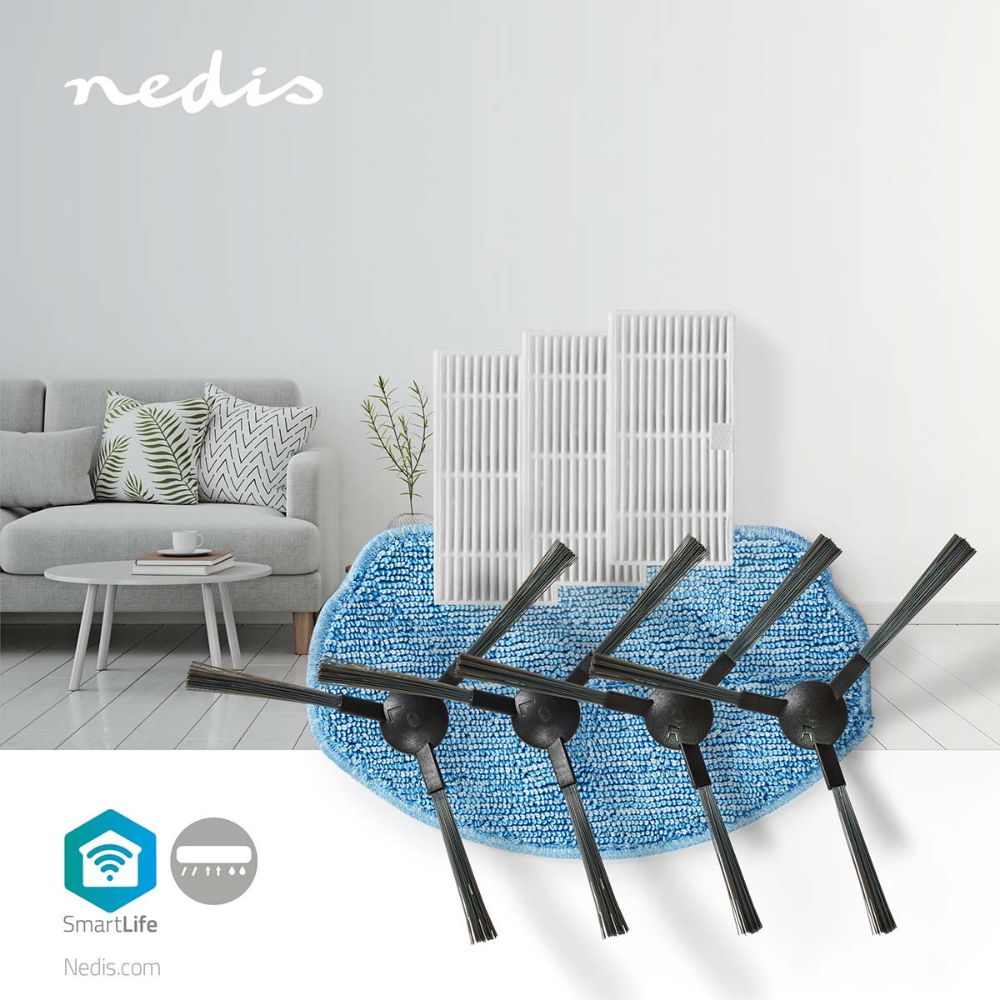 NEDIS Kit d'accessoires et pièces de rechange pour aspirateur robot WIFIVCR001CBK