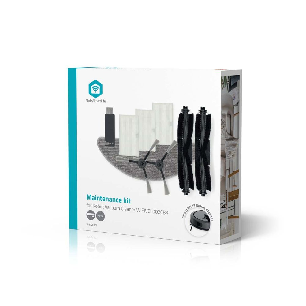 NEDIS Kit d'accessoires et pièces de rechange pour robot nettoyeur WIFIVCL002CBK1 NEDIS Kit d'accessoires et pièces de rechange pour robot nettoyeur WIFIVCL002CBK
