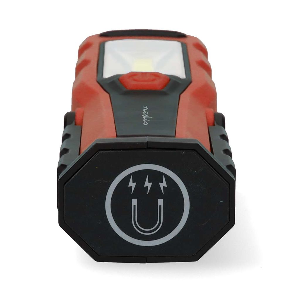 NEDIS Lampe de travail LED rechargeable - 5 W 230 lm - Tête rotative - Clip de fixation - IPX4 - Noir4 NEDIS Lampe de travail LED rechargeable - 5 W / 230 lm - Tête rotative - Clip de fixation - IPX4 - Noir
