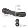 NEDIS Lampe torche LED étanche et submersible - 10 W 1000 lm - IPX7 - Aluminium anodisé - Noir10 NEDIS Lampe torche LED étanche et submersible - 10 W / 1000 lm - IPX7 - Aluminium anodisé - Noir