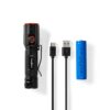 NEDIS Lampe torche LED robuste rechargeable - 20 W / 2000 lm - IPX6 - Aluminium anodisé - Noir / Orange