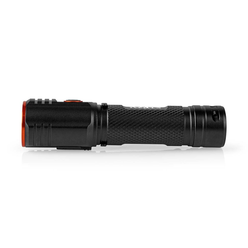 NEDIS Lampe torche LED robuste rechargeable - 20 W / 2000 lm - IPX6 - Aluminium anodisé - Noir / Orange