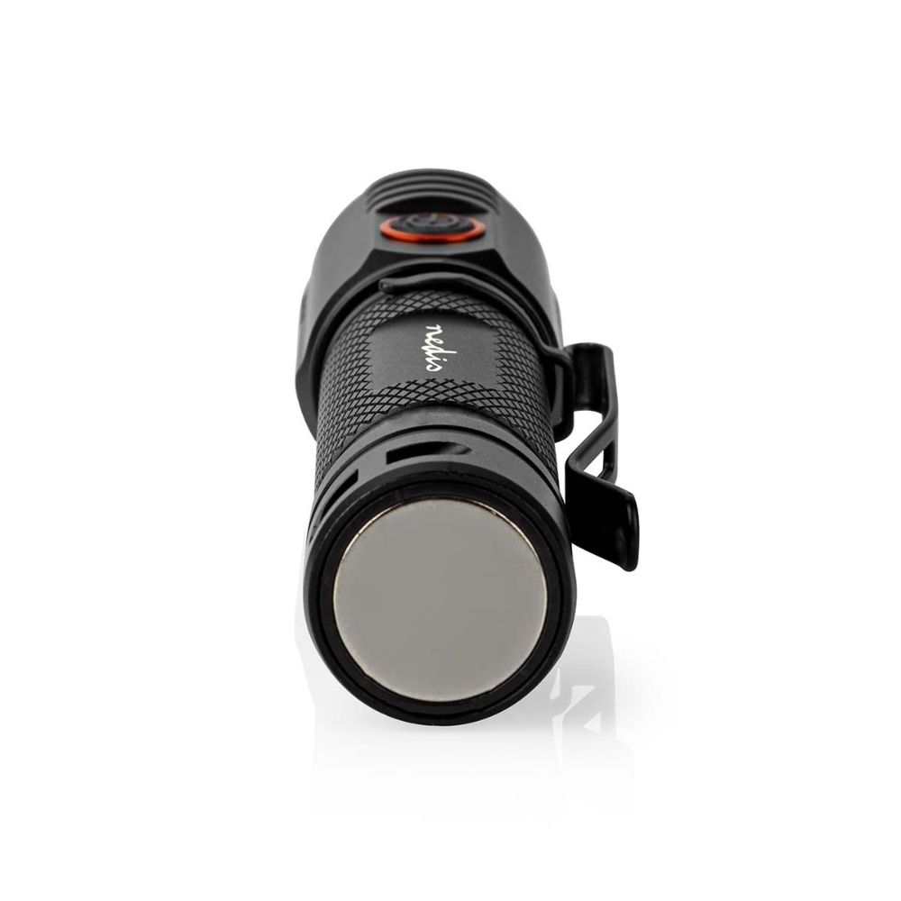 NEDIS Lampe torche LED robuste rechargeable - 20 W / 2000 lm - IPX6 - Aluminium anodisé - Noir / Orange