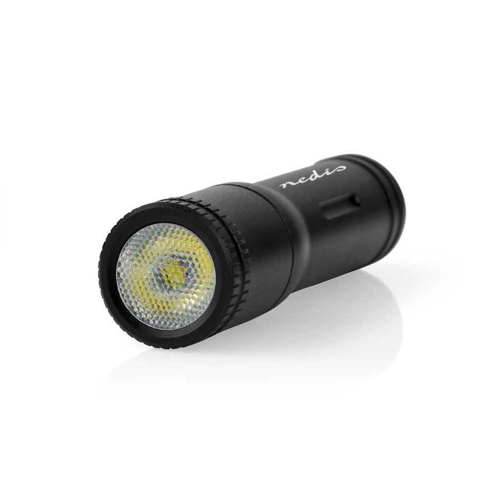 NEDIS Lampe torche de poche LED / Porte-clés - 3 W / 100 lm - Aluminium anodisé - IPX4 - Noir