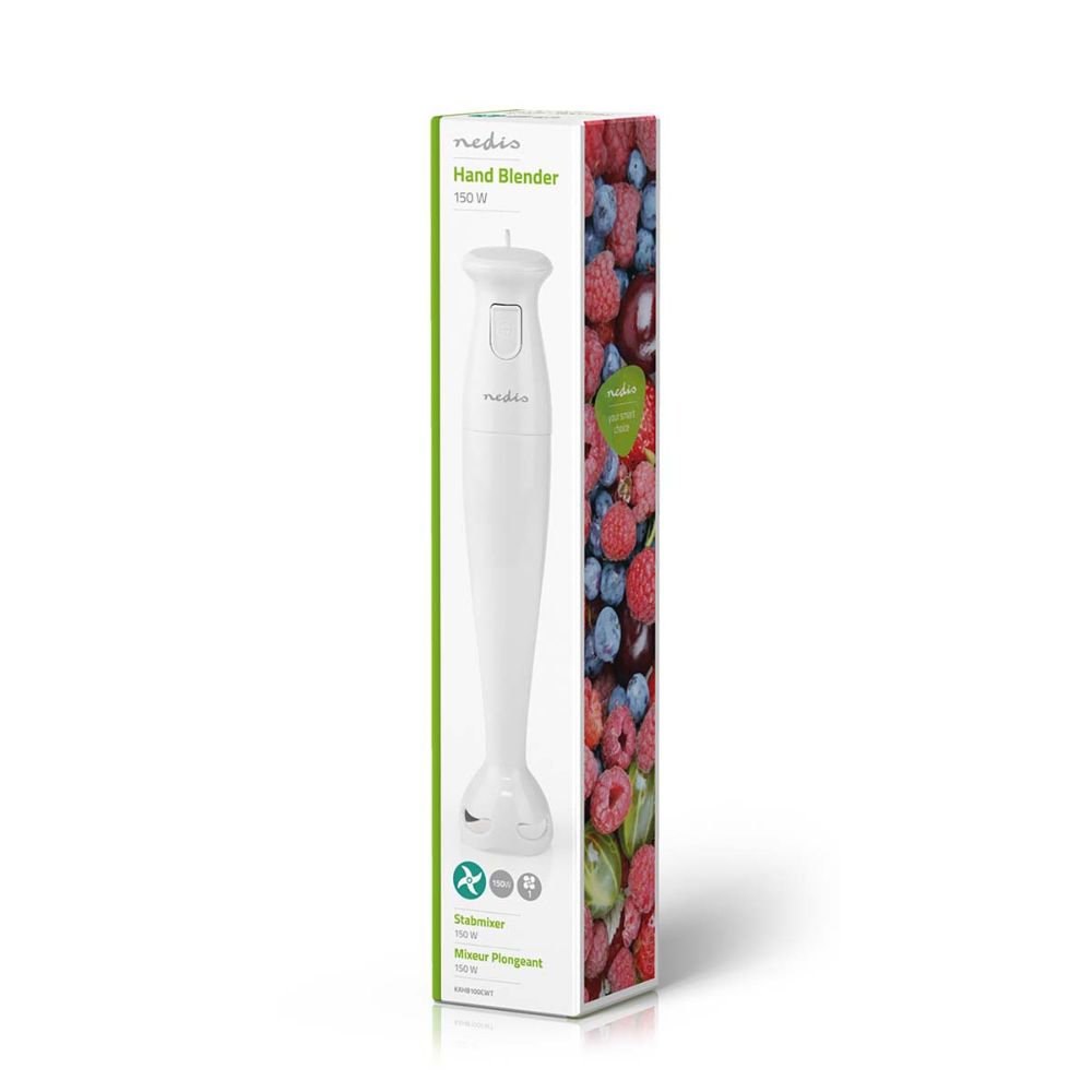 NEDIS Mixeur plongeant - 150 W - 1 Vitesse - Lames ultra-aiguisées - Compact et léger - Blanc