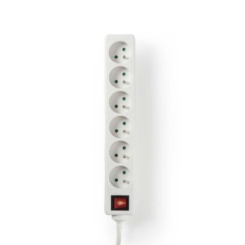 NEDIS Prise d'extension 6 voies 3680 W - Câble 1,50 m Blanc NEDIS Prise d'extension 6 voies 3680 W - Câble 1,50 m Blanc