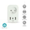 NEDIS Prise intelligente SmartLife Wi-Fi - 3680 W - 1x USB-C™ & 2x USB-A - Blanc