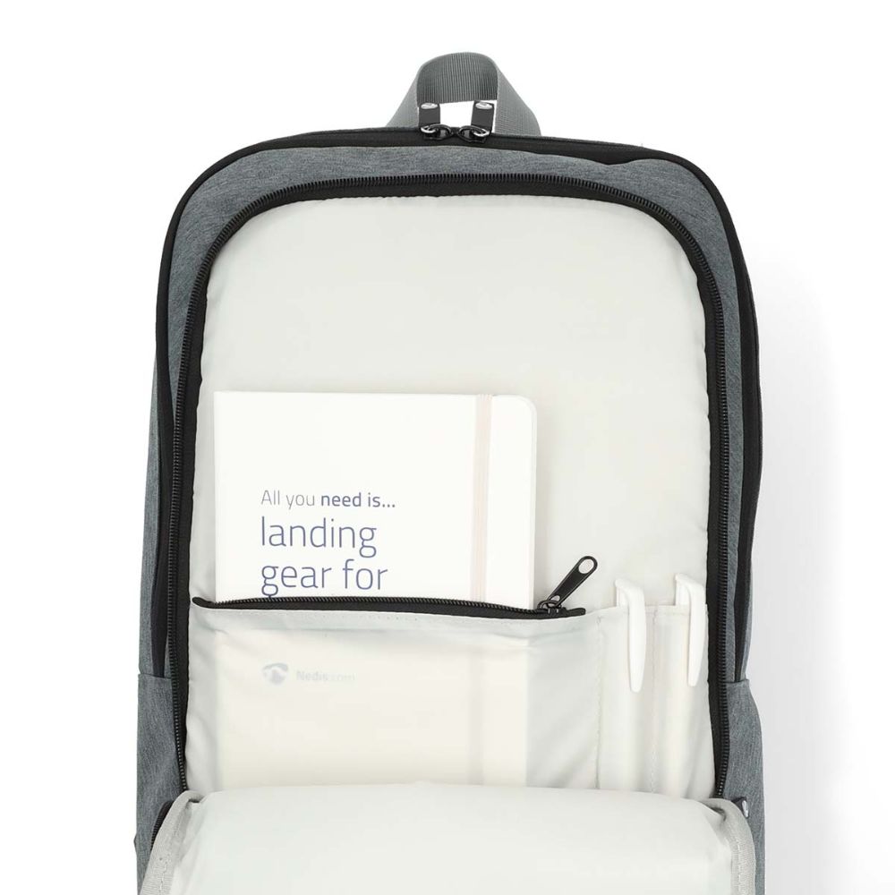 NEDIS Sac à dos pour ordinateur portable - 10" à 16" - Organisation intelligente - 10 Compartiments - Gris