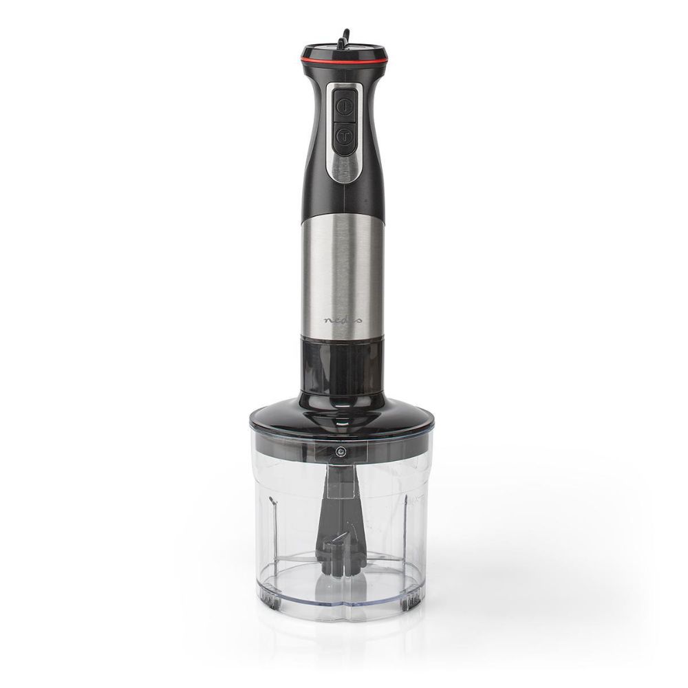 NEDIS Set Mixeur plongeant 3-en-1 - 800 W - Vitesse variable & Impulsion - Pied Inox