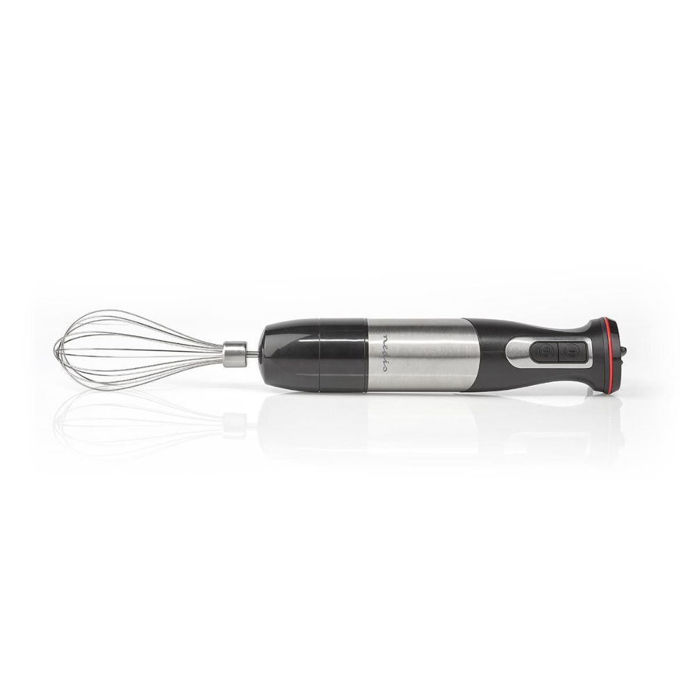 NEDIS Set Mixeur plongeant 3-en-1 - 800 W - Vitesse variable & Impulsion - Pied Inox