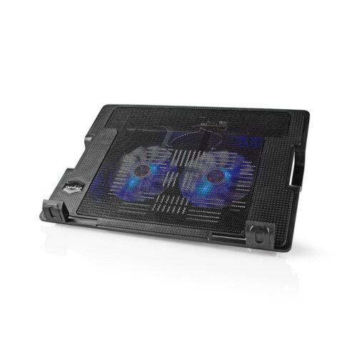 NEDIS Support ventilé haut de gamme pour ordinateur portable jusqu'à 18 - 2 Ventilateurs 140 mm LED - Hub USB - Noir NEDIS Support ventilé haut de gamme pour ordinateur portable jusqu'à 18" - 2 Ventilateurs 140 mm LED - Hub USB - Noir