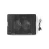 NEDIS Support ventilé haut de gamme pour ordinateur portable jusqu'à 18" - 2 Ventilateurs 140 mm LED - Hub USB - Noir