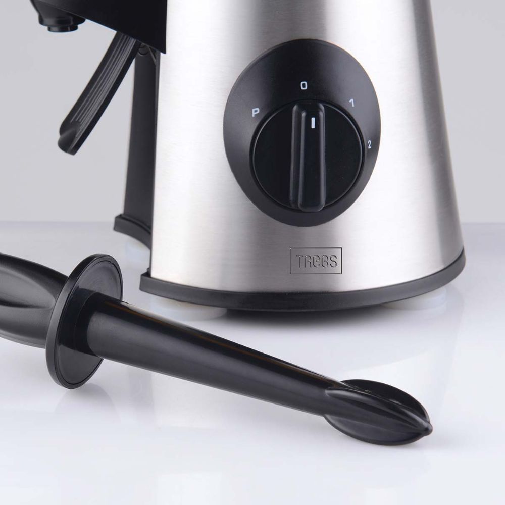 TREBS Blender avec robinet Tap / Comfortjuice - Bol en verre 1,7 L - 3 Réglages & Fonctions - Boîtier Acier Inoxydable