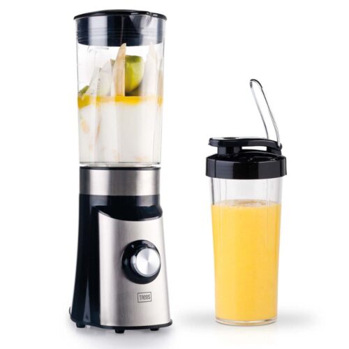 TREBS Gobelet Smoothie-to-go pro Comfortjuicer - 450 ml & Pichet 1 L - 2 Vitesses - Acier inoxydable Noir TREBS Gobelet Smoothie-to-go pro Comfortjuicer - 450 ml & Pichet 1 L - 2 Vitesses - Acier inoxydable / Noir