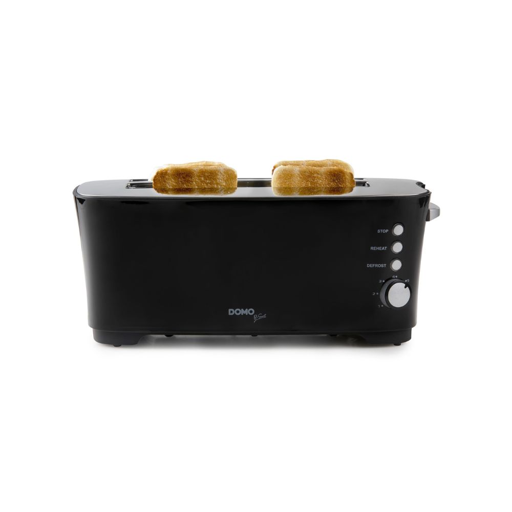DOMO Grille-pain B-Smart - 2 fentes / 4 toasts - 7 niveaux de brunissage - Boîtier Acier Inoxydable