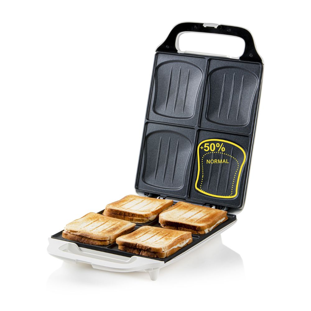 DOMO Machine à croques Family XXL - 1800W - 4 croques - Plaque de cuisson XL