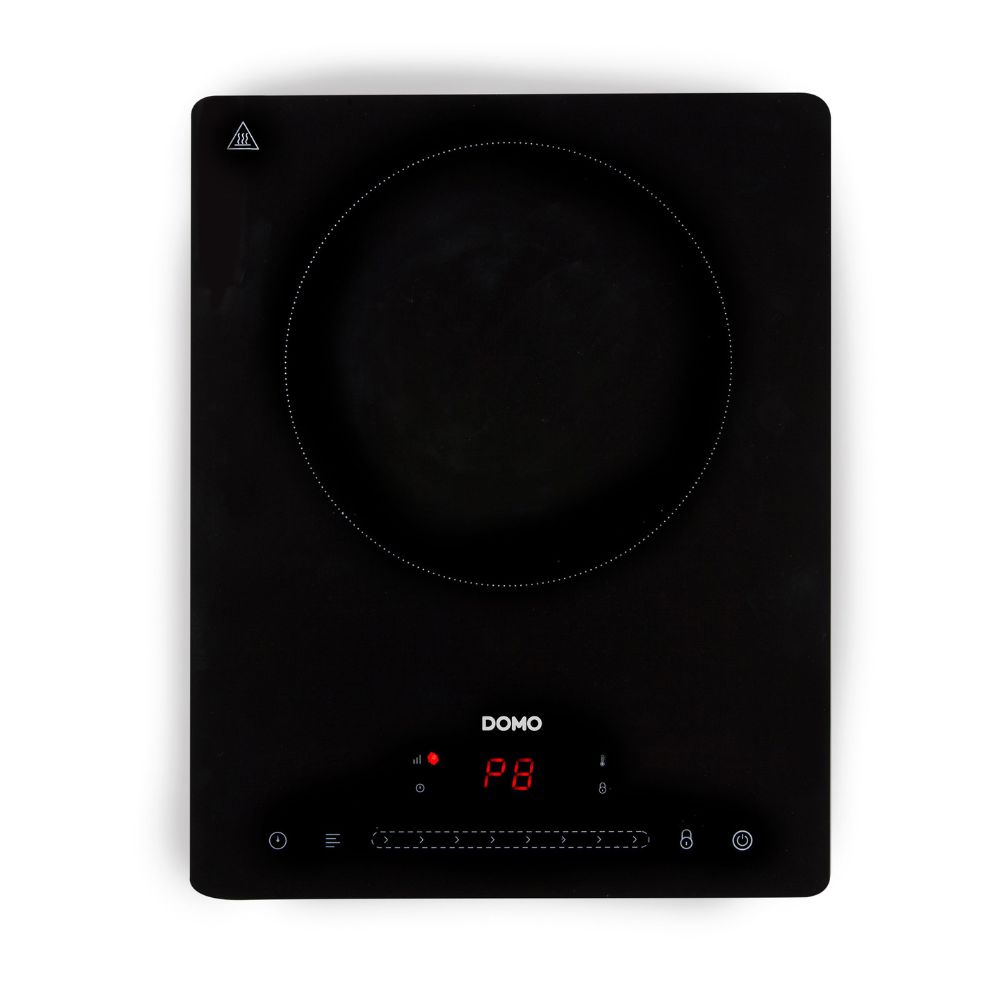 DOMO Plaque à induction pose-libre - 1 zone - 29 x 36,5 x 4,5 cm - 8 niveaux - Commandes tactiles (touch2 DOMO Plaque à induction pose-libre - 1 zone - 29 x 36,5 x 4,5 cm - 8 niveaux - Commandes tactiles (touch