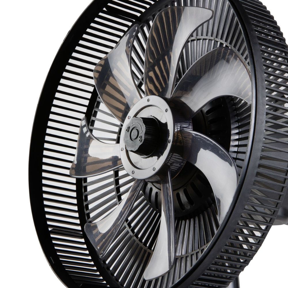 DOMO Ventilateur 31cm 2-en-1 sur pied / table - Hauteur réglable 63cm à 91cm - 3 vitesses - 7 pales - Noir