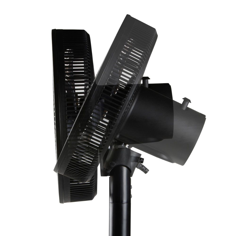 DOMO Ventilateur 31cm 2-en-1 sur pied / table - Hauteur réglable 63cm à 91cm - 3 vitesses - 7 pales - Noir